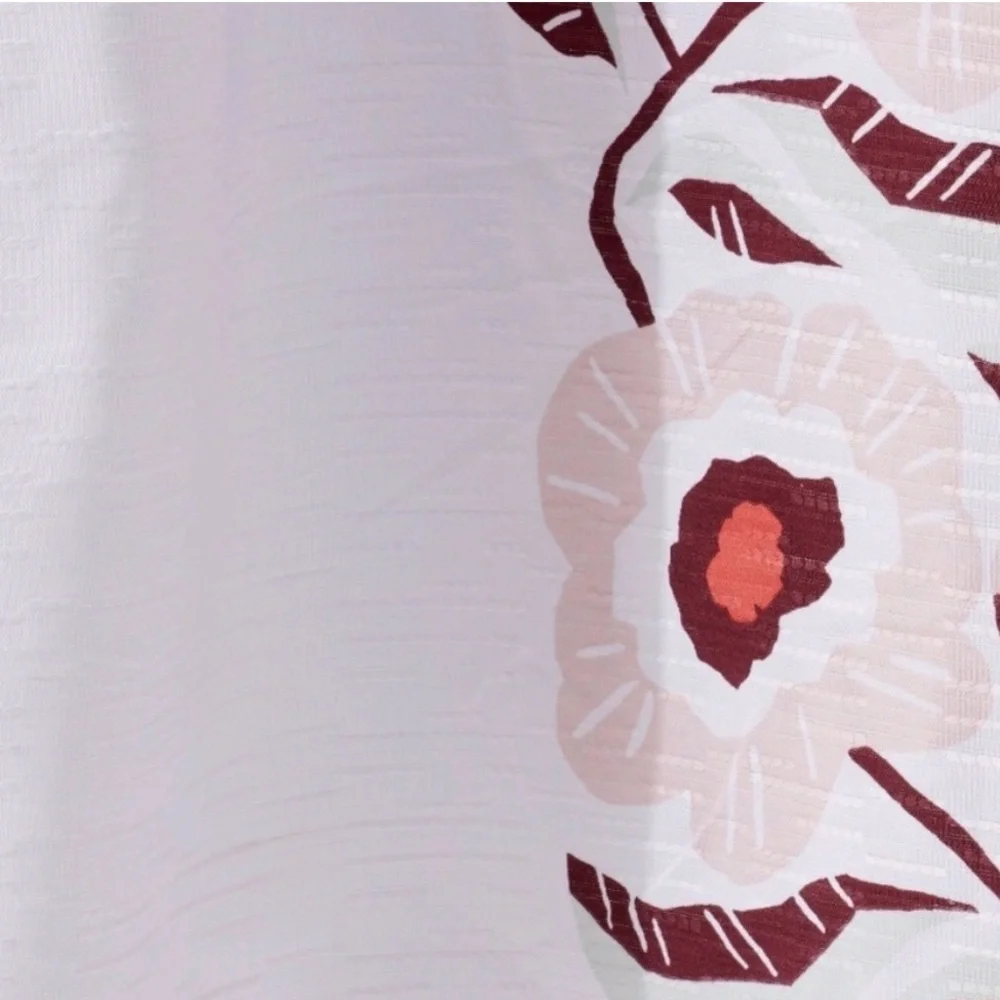 ROOM ESSENTIALS NWT floral print dobby weave shower curtain
